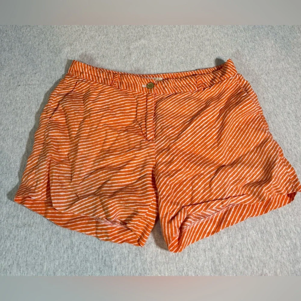 MICHAEL Michael Kors‎ Linen Stripe Shorts – Orange & White 🧡🤍